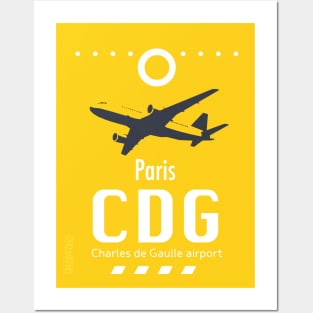 CDG yellow airport Posters and Art